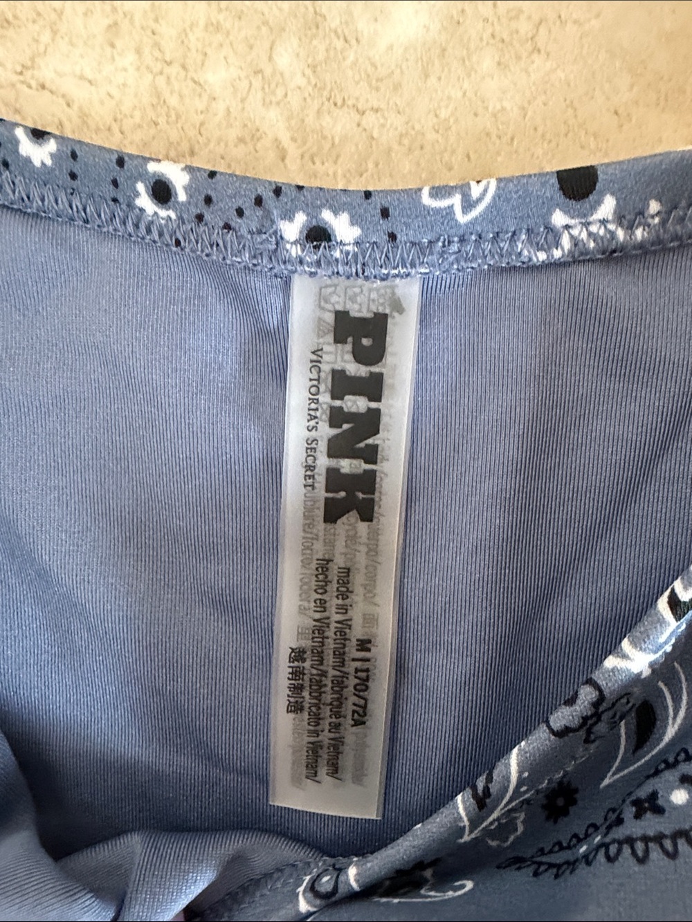 PINK Victoria's Secret Blue Paisley Underwire Bikini Set - Picture 2 of 7
